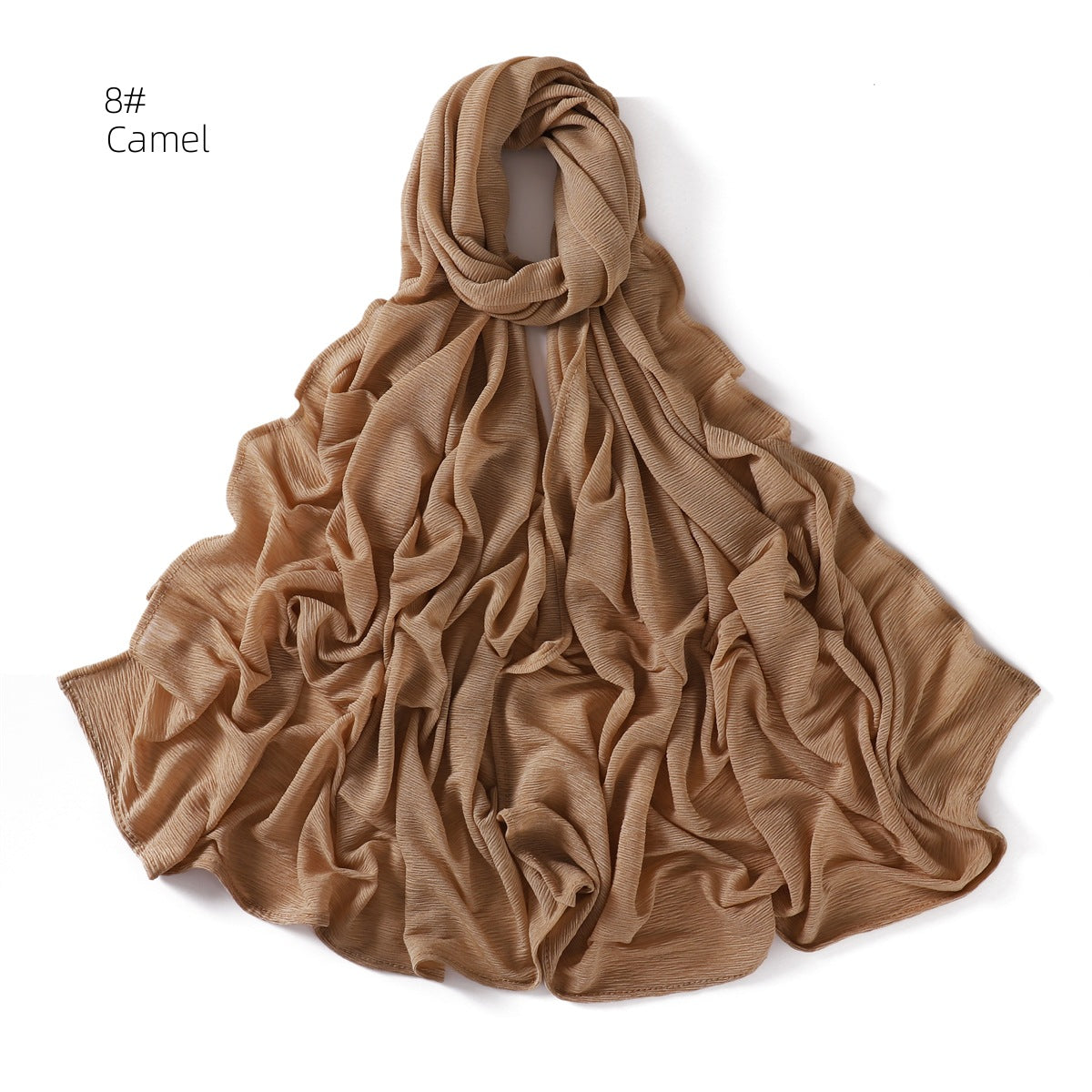 Women's Soft Solid Color Elastic Breathable Pleated Scarfs