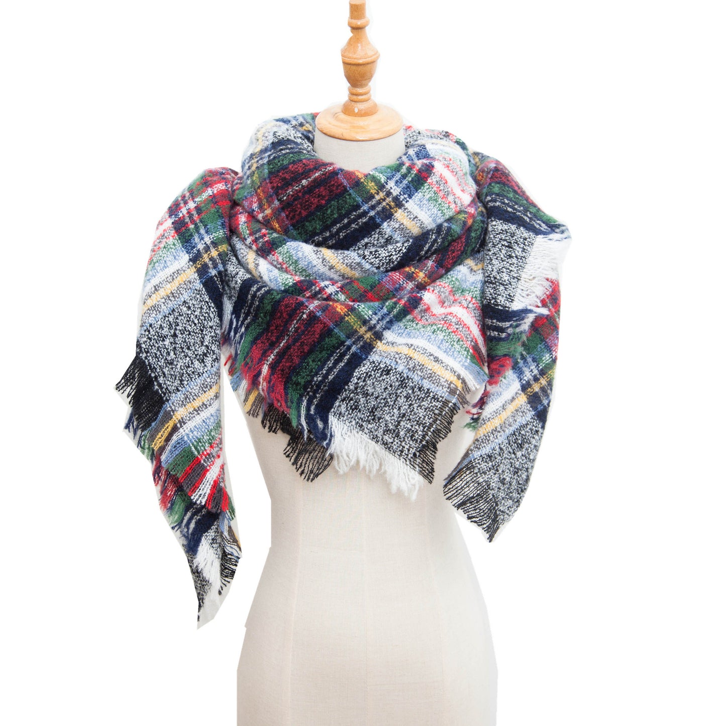 Versatile Source Shawl Large Plaid Triangle Scarfs