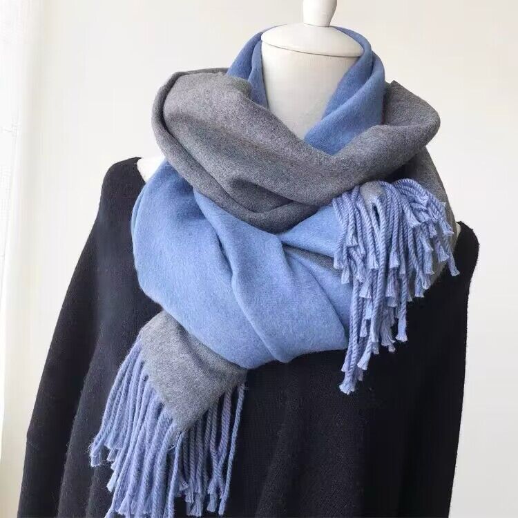 Female Winter Korean Style Versatile Double-sided Solid Color Long Scarfs