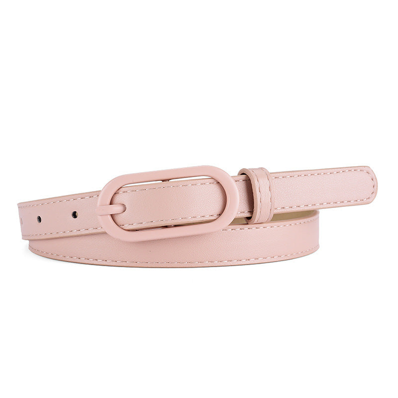 Women's Macaron Color Matching Pin Buckle Dress Belts