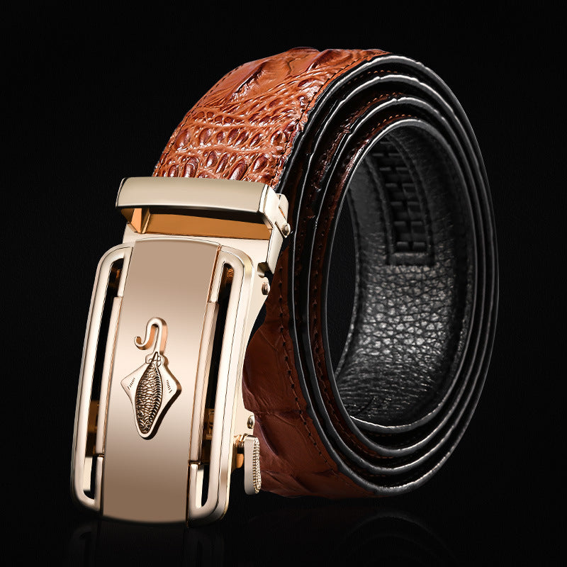 Men's Genuine Leather Crocodile Pattern Man's Automatic Belts