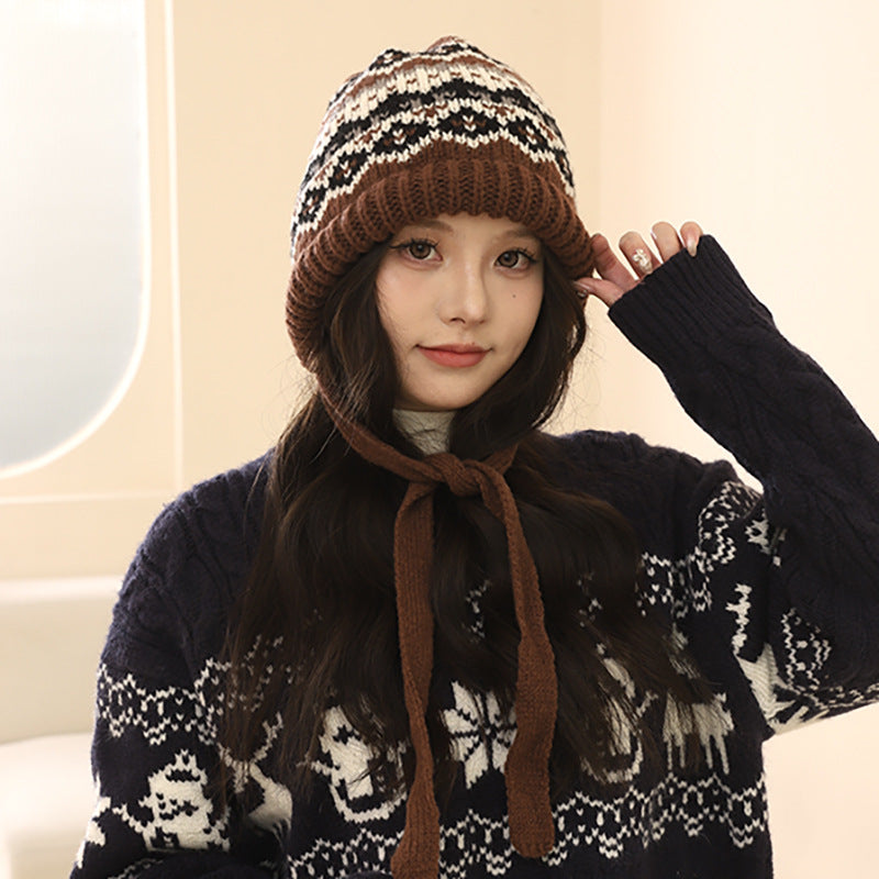 Women's Winter Bag Warm Plush Pile Style Hats & Caps