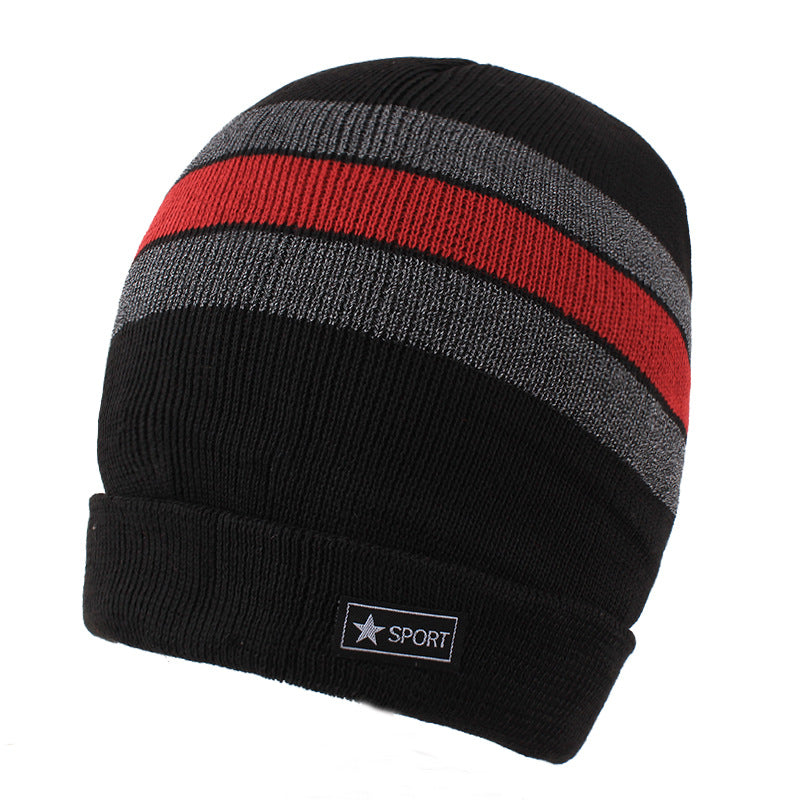 Men's Lining Thickened Woolen Thermal Knitting Sleeve Cycling Hats & Caps