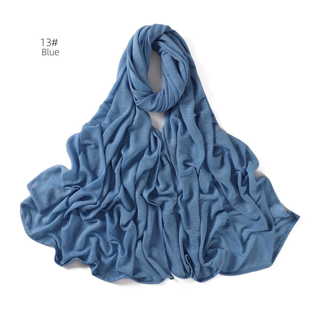 Women's Soft Solid Color Elastic Breathable Pleated Scarfs