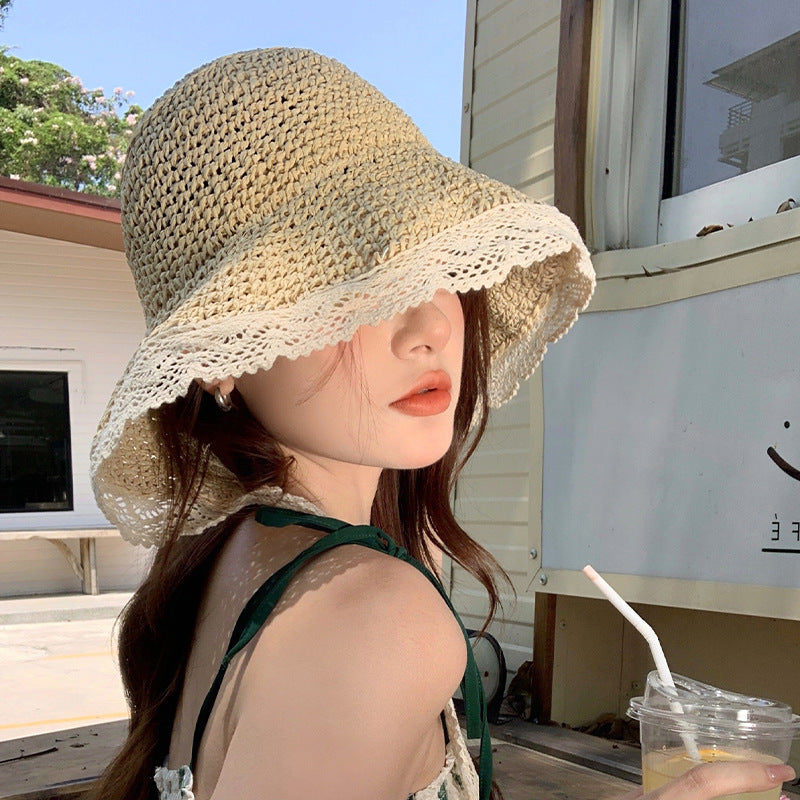 Straw Hat Female Summer Travel Seaside Bucket Hats & Caps