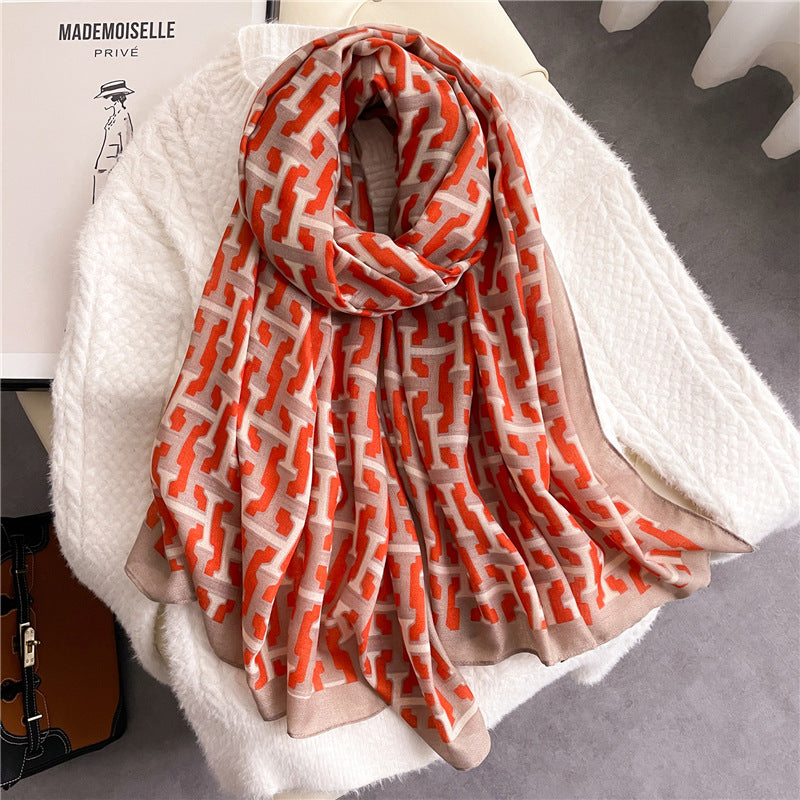 Contrast Color Street Fashion Shawl High Scarfs