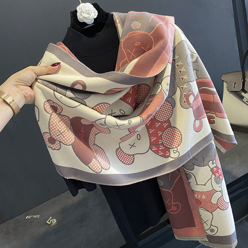 Women's High-grade Sunflower Pattern Artificial Cashmere Warm Scarfs