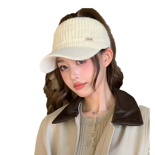 Women's Peaked Korean Fashion Rabbit Fur Knitted Hat Winter Hats & Caps