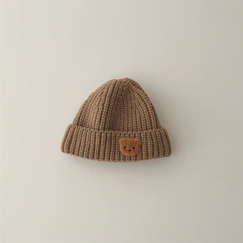 Hat Cute Bear Knitted Warm Pullover Kids' Headwear