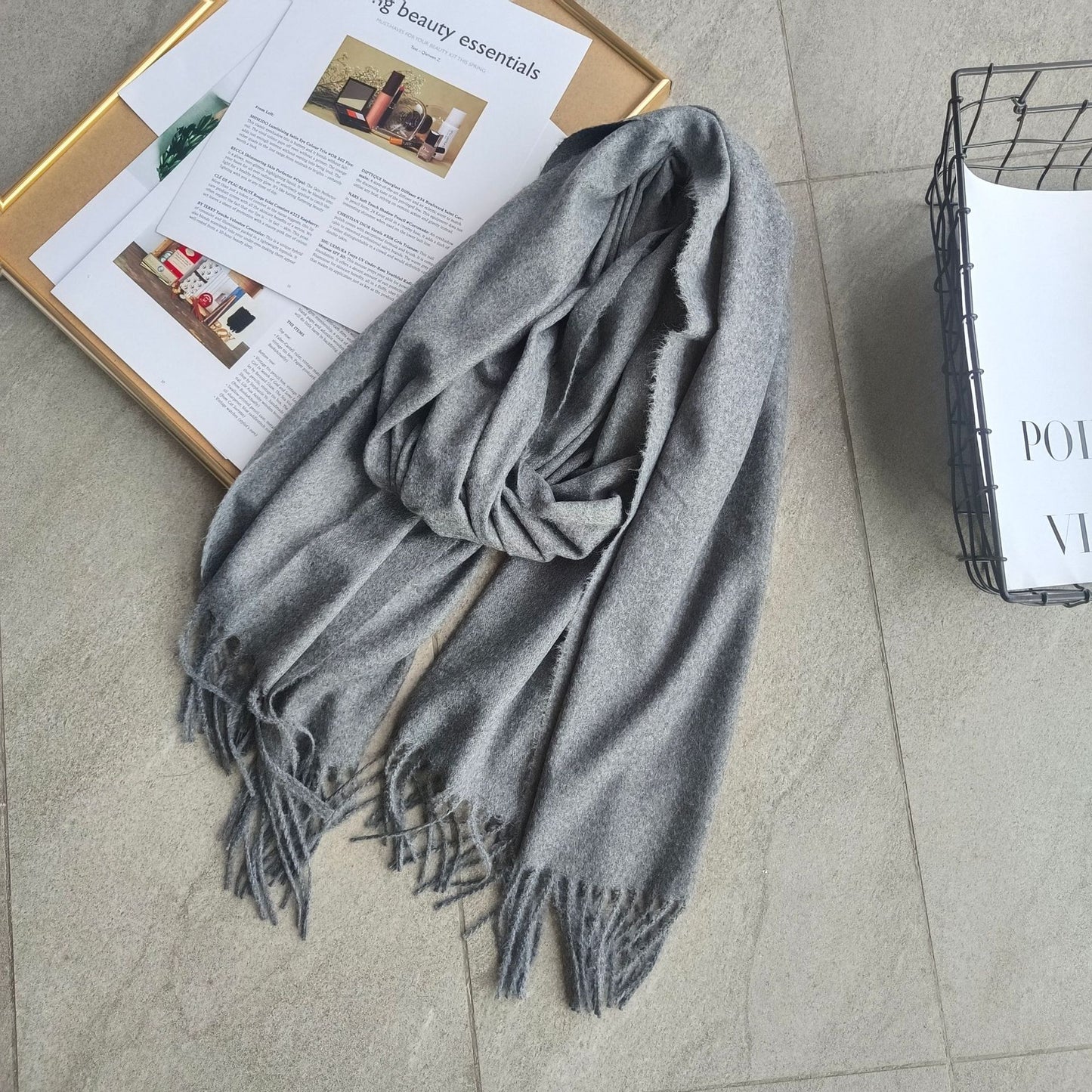 Women's Solid Color Korean Stylish Simple Versatile Scarfs