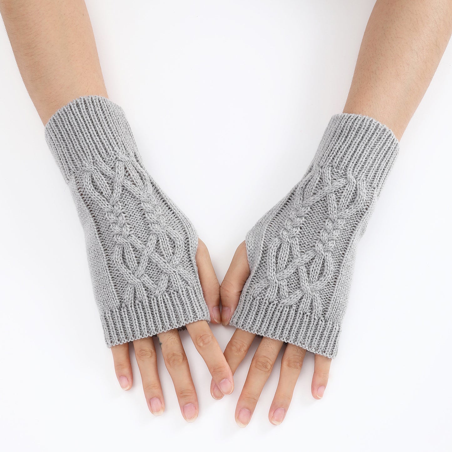 Women's & Men's Wristband Warm Fashion Dew Half Finger Gloves