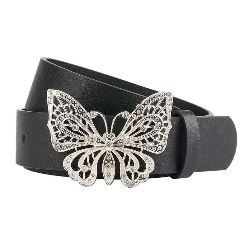 Women's Matching Fashion Butterfly Rhinestone Decorative Dress Belts