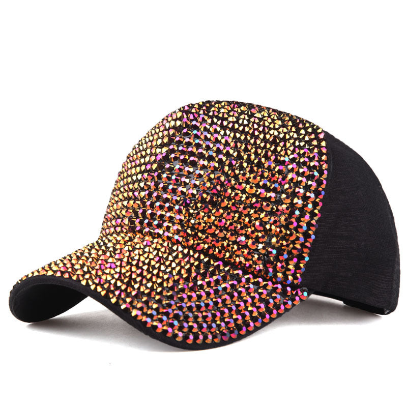 Women's Style Fashion Full Diamond Mesh Baseball Hats & Caps