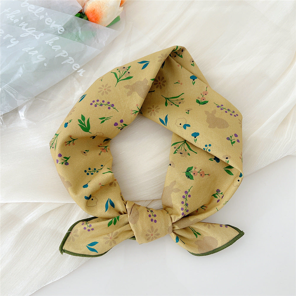 Women's Silk Summer Fresh Korean Style Artistic Scarfs