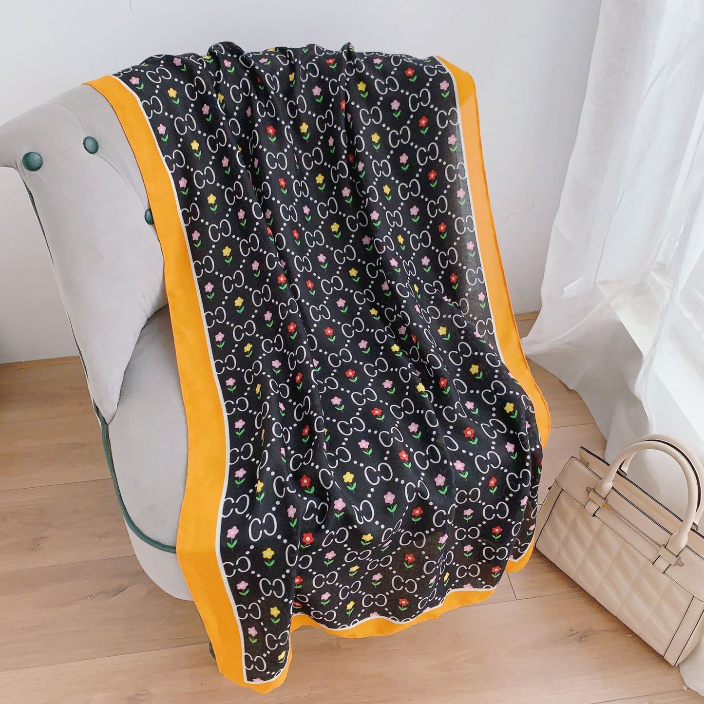 Women's Live Cotton Linen Printed Soft Outer Scarfs