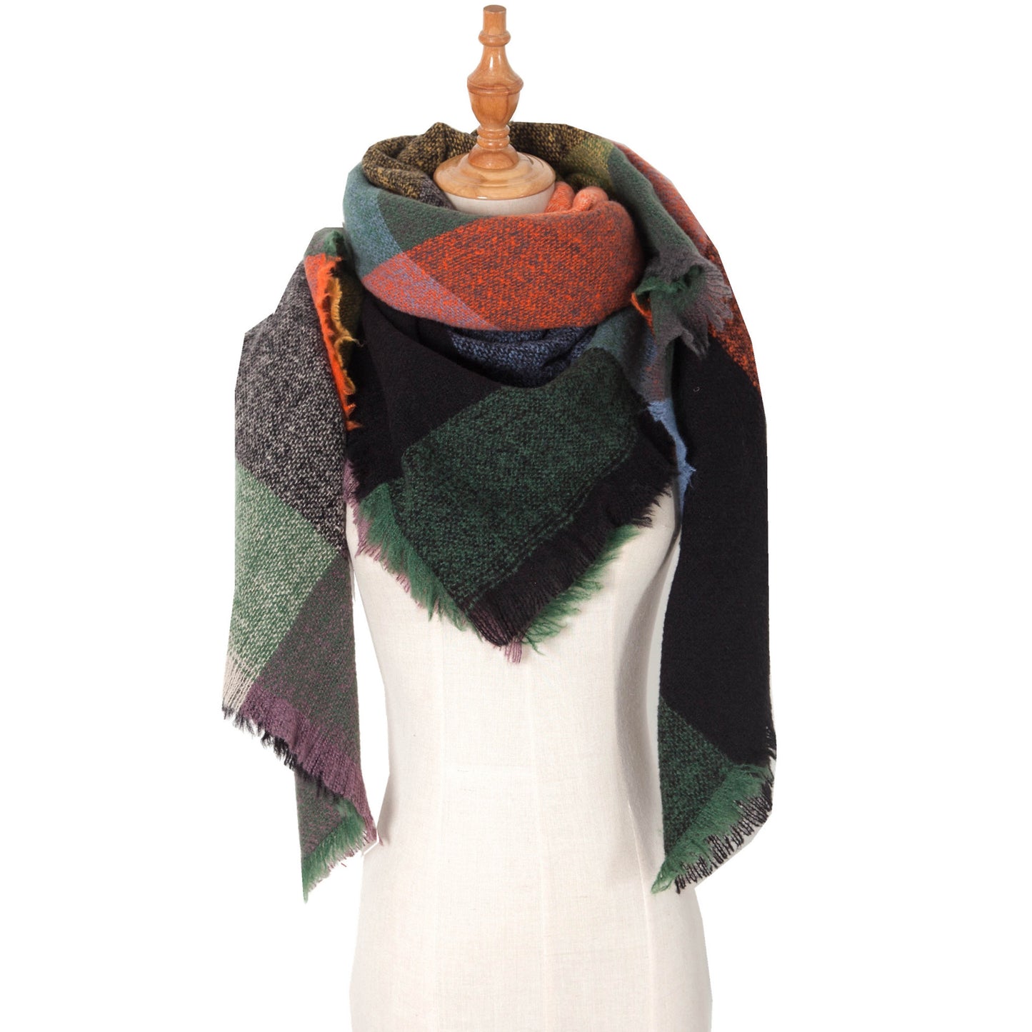 Versatile Source Shawl Large Plaid Triangle Scarfs