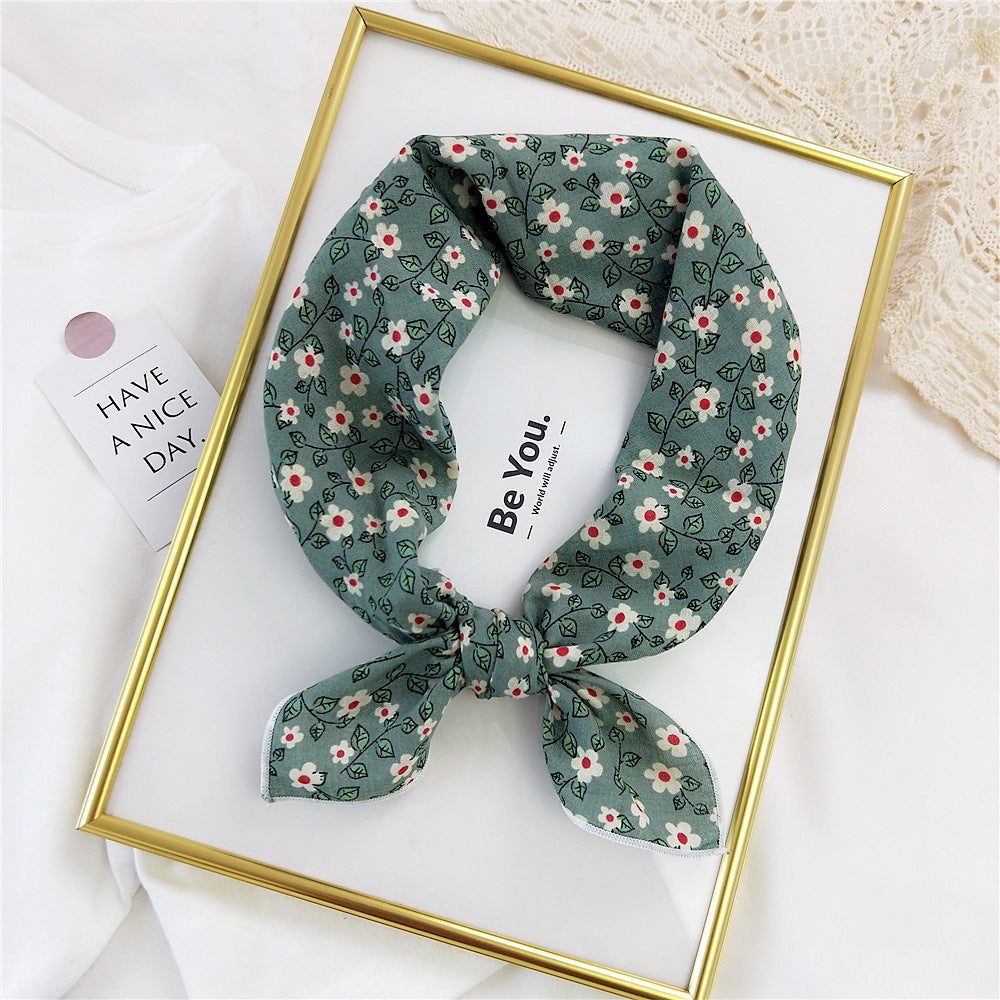 Women's Small Square Towel Silk Autumn Summer Fashion Korean Scarfs