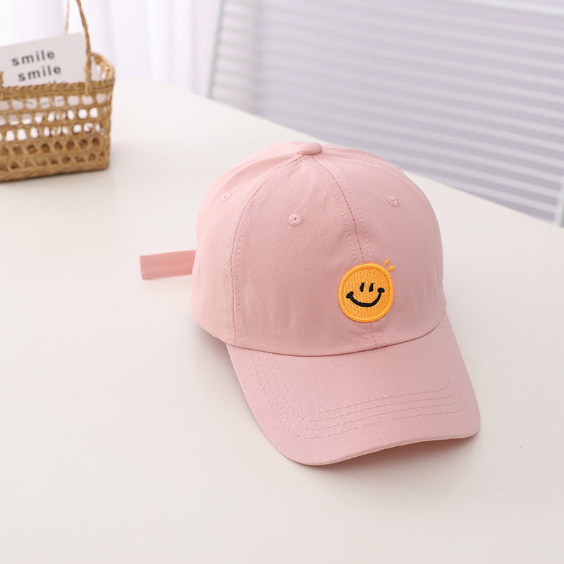 Children's Smiling Face Embroidery Simple Baseball Hat Kids' Headwear