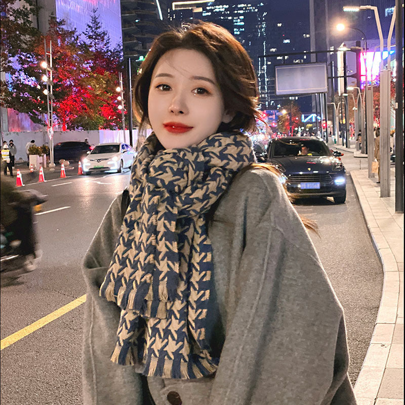 Women's High-grade Plaid Shawl Autumn Versatile Fashion Scarfs