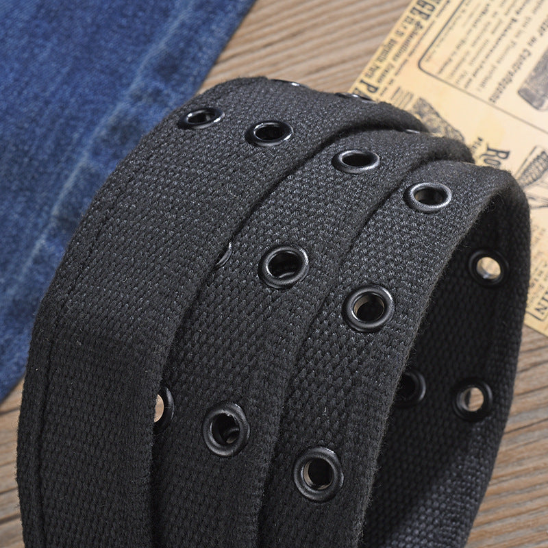 Women's & Men's Canvas Fashion Double Pin Buckle Casual Belts