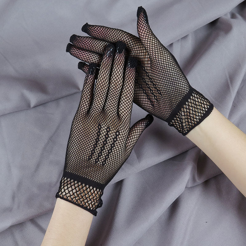 Women's For Summer Fishnet Full Finger Elastic Gloves