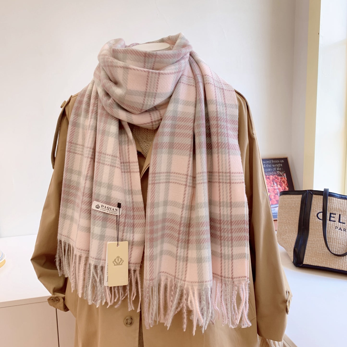 Women's High-grade Check Warm Korean Style Plaid Scarfs