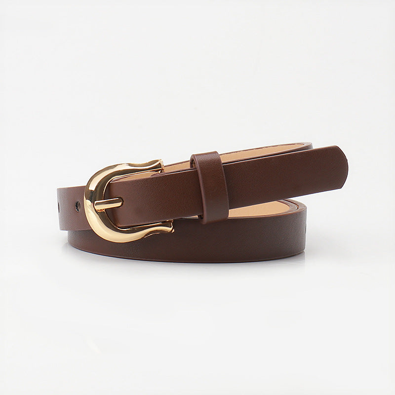 Women's Pin Buckle Flat Candy Color Simple Belts