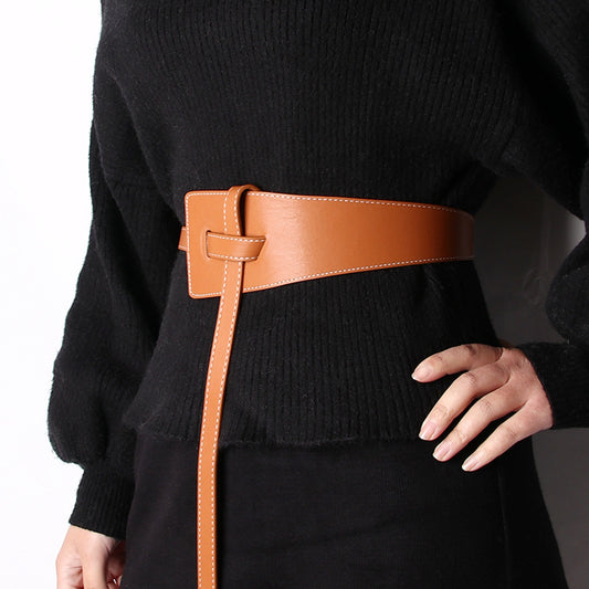 Women's Wide Dress Coat Sweater Decorative Fashionable Belts