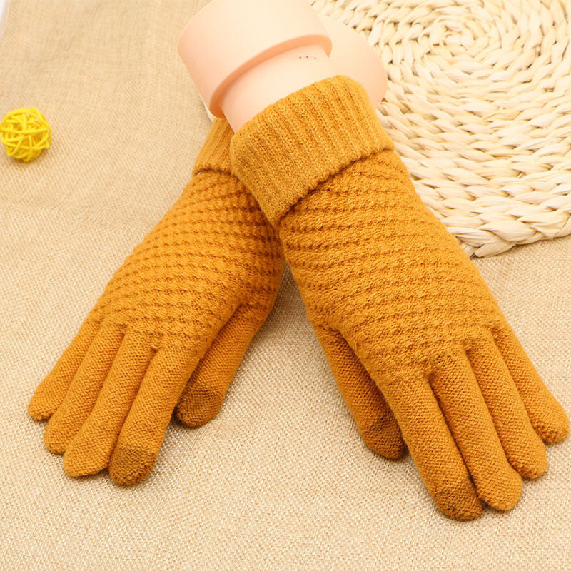 Women's Screen Knitted Winter Cold Protection Thickening Gloves