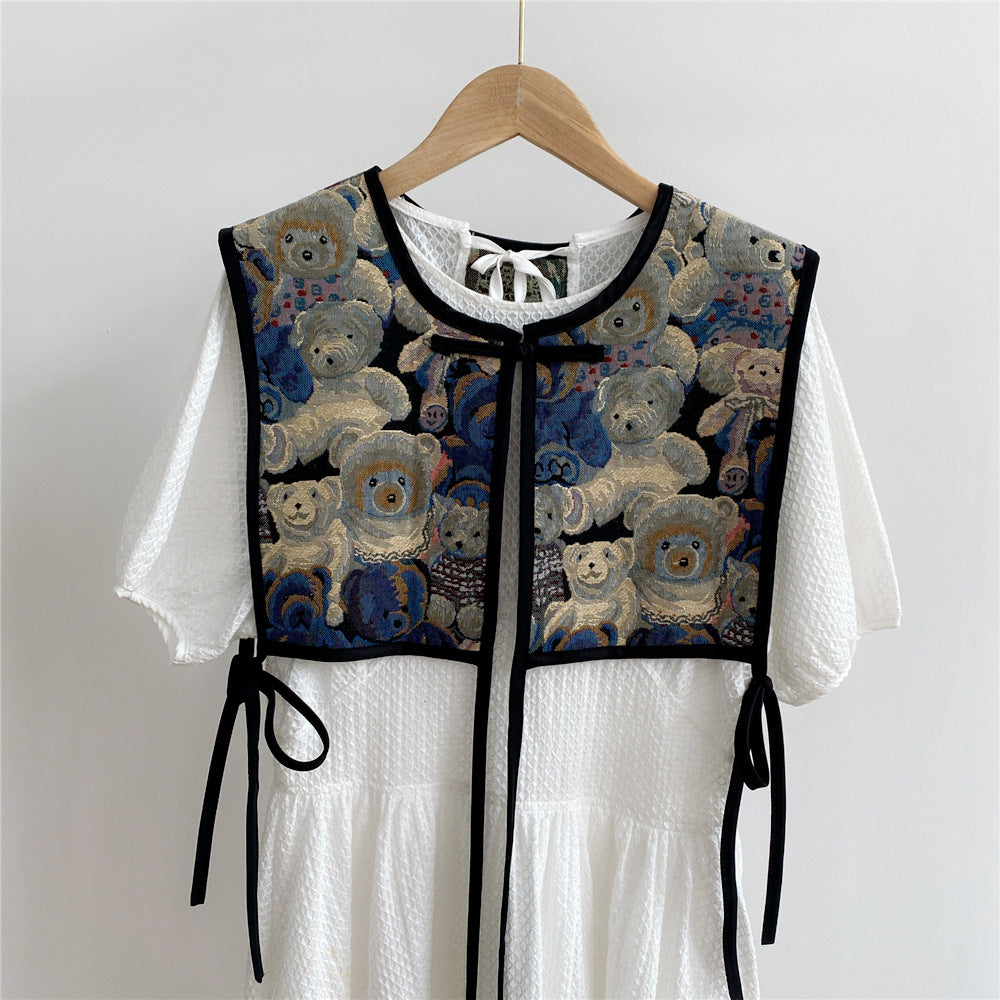 Women's Embroidered Shoulder Small Shawl Fake Collar Air-conditioned Room Waistcoat Scarfs