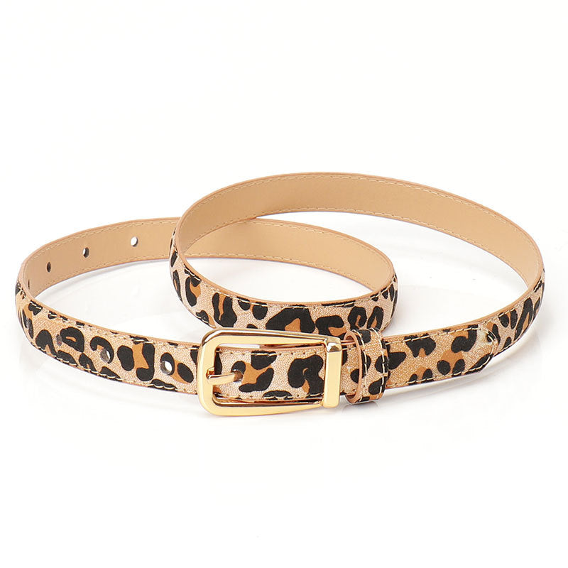 Women's Fashionable Leopard Print Alloy Buckle Fashion Trend Simple Style Belts