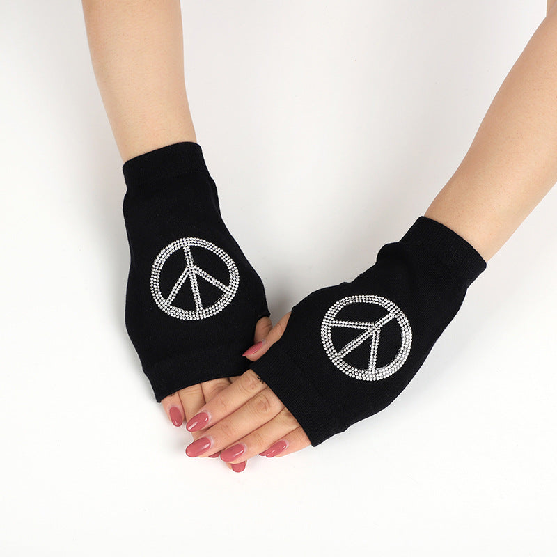 Women's & Men's Sailor Dance Open Finger Rivet Knitting Gloves