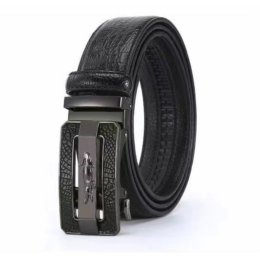 Men's Pattern For Alloy Leather Automatic Buckle Cowhide Belts