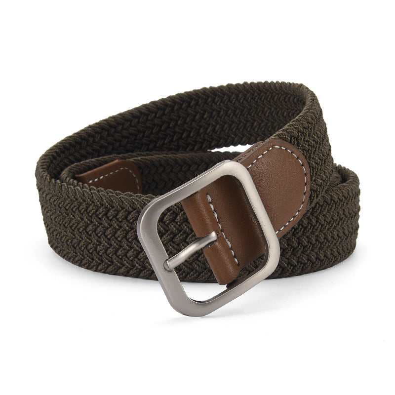 Women's & Men's Pin Buckle Woven Elastic Casual Canvas Belts