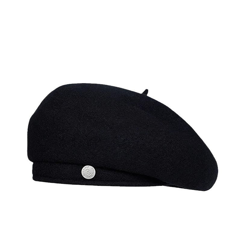 Women's Hat Australia Black Wool Beret Small Big Hats & Caps