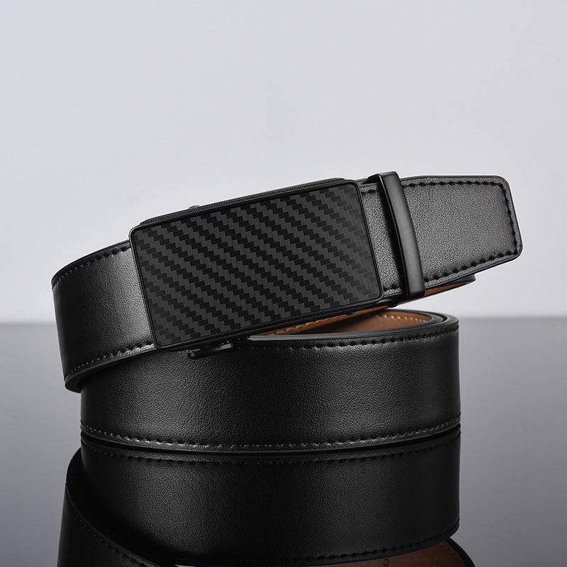 Men's Leather Business Cowhide Alloy Automatic Buckle Belts