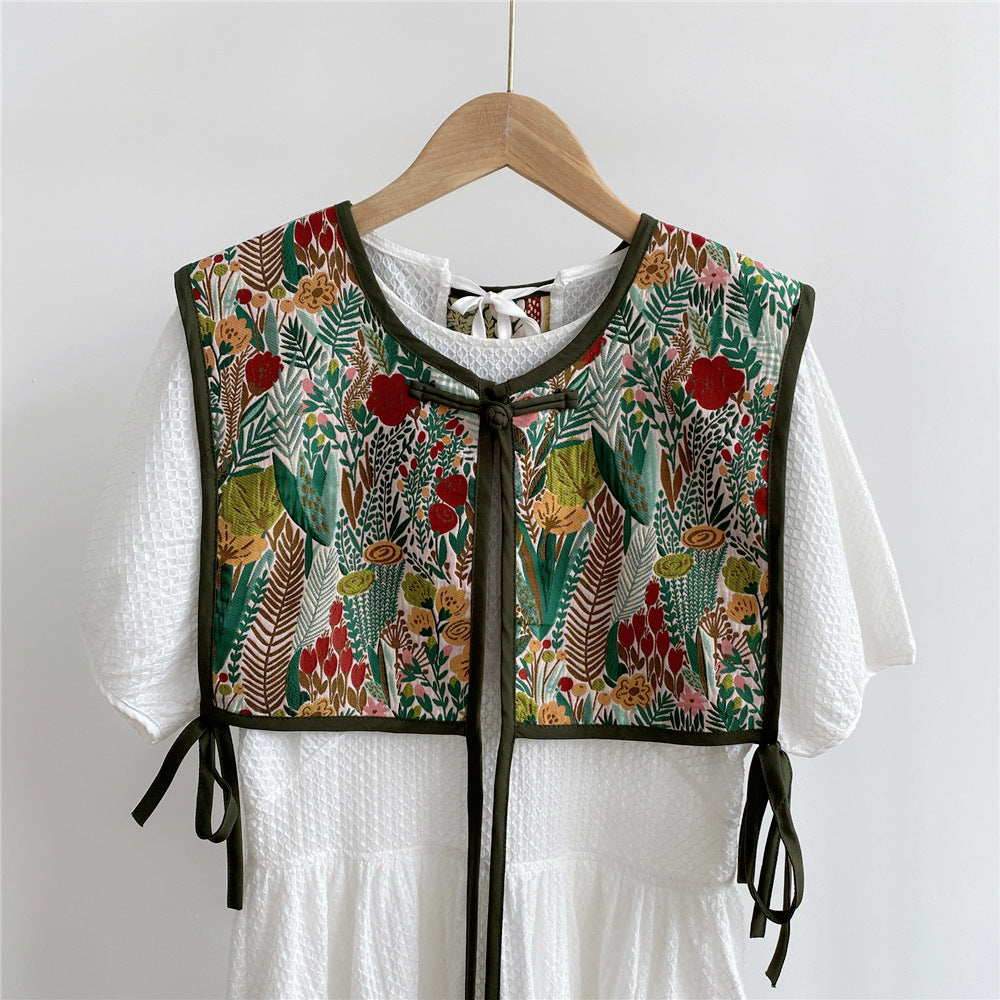 Women's Embroidered Shoulder Small Shawl Fake Collar Air-conditioned Room Waistcoat Scarfs