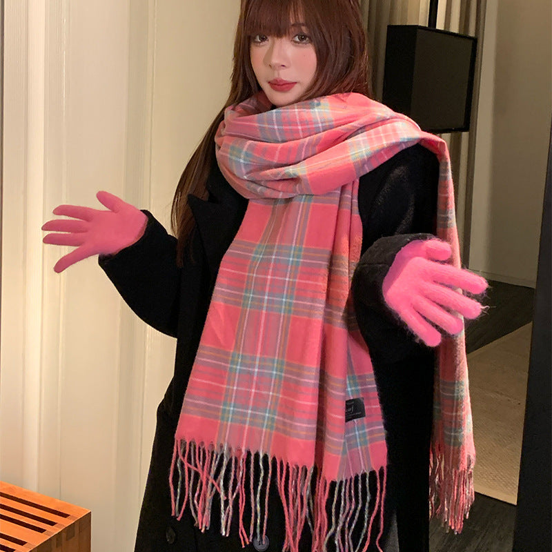 Women's High-grade Plaid Shawl Autumn Versatile Fashion Scarfs