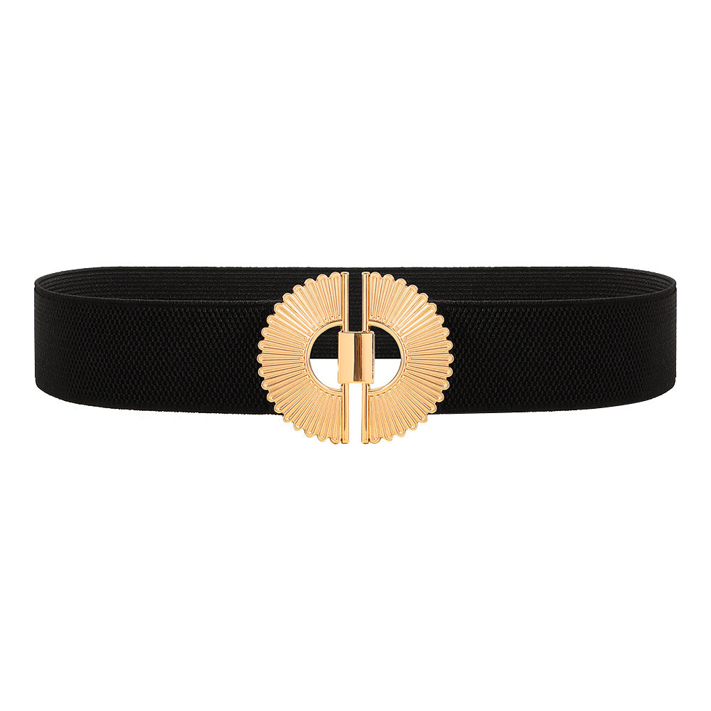 Women's Seal Personality Alloy Buckle Grass Beige Belts