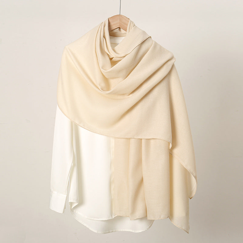 Women's Monochrome Linen Popular Solid Color Cotton Scarfs