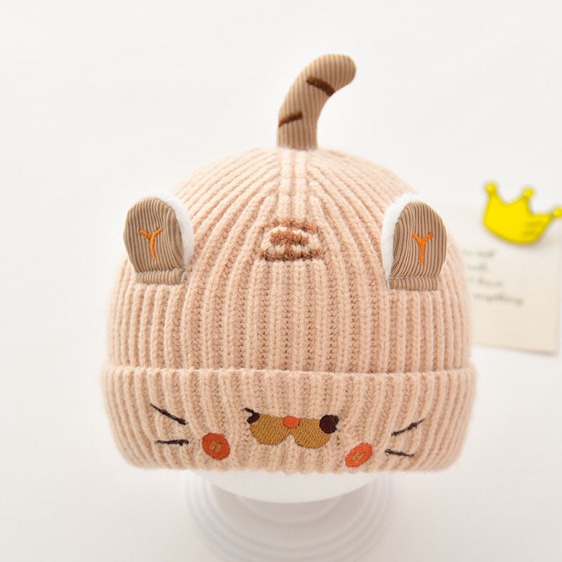 Hat Knitted Male Female Wool Infant Warm Earflaps Kids' Headwear