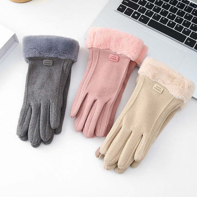 Women's Winter Warm Veet Plush Touch Screen Gloves