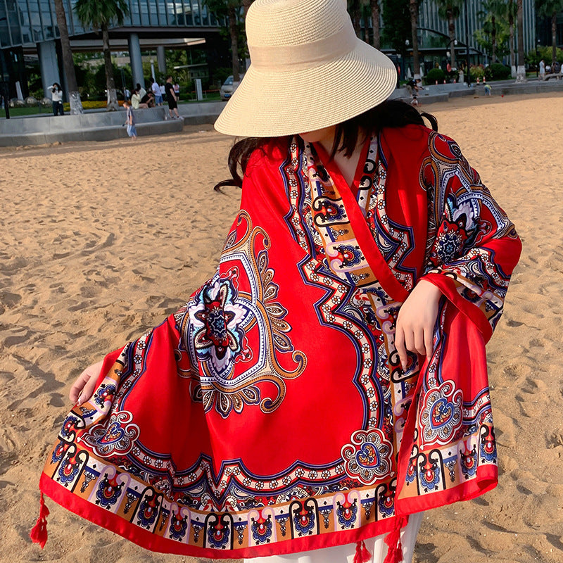 Ethnic Print Travel Outdoor Shawl Air-conditioned Scarfs