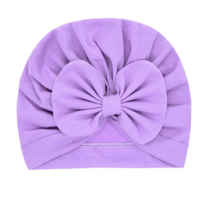 Children's Solid Color Hat Bow Sleeve Born Kids' Headwear