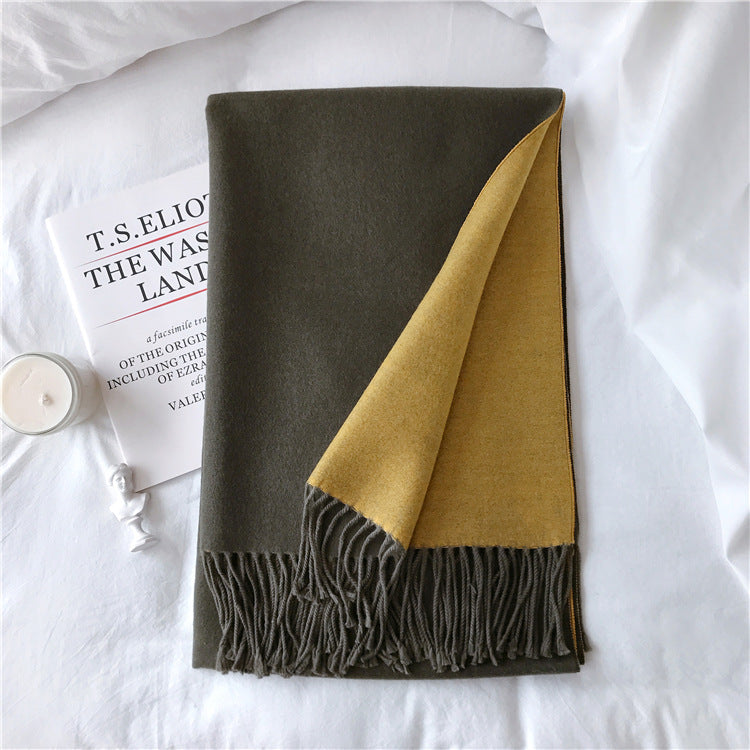 Women's Elegant Soft Double-sided Artificial Cashmere Shawl Scarfs