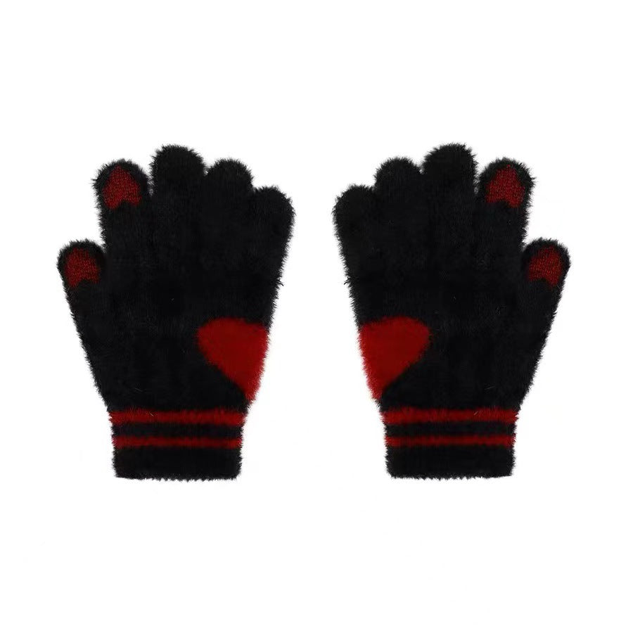 Women's Thickened Fleece Knitted Outdoor Keep Warm Gloves