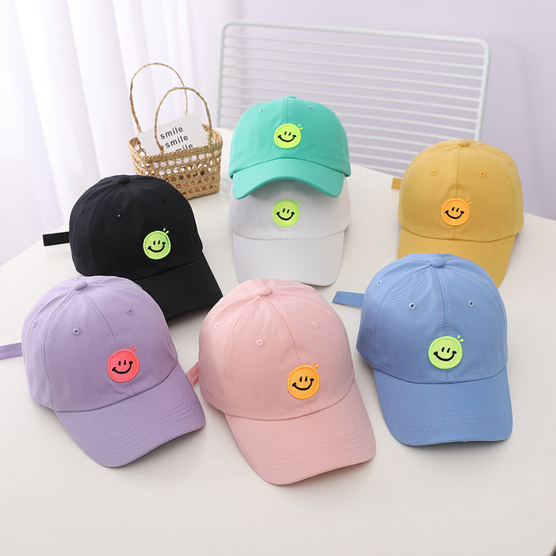 Children's Smiling Face Embroidery Simple Baseball Hat Kids' Headwear