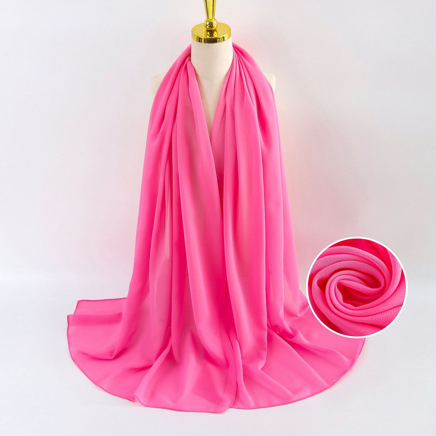 Women's Pearl Chiffon Solid Color Bubble Bag Scarfs