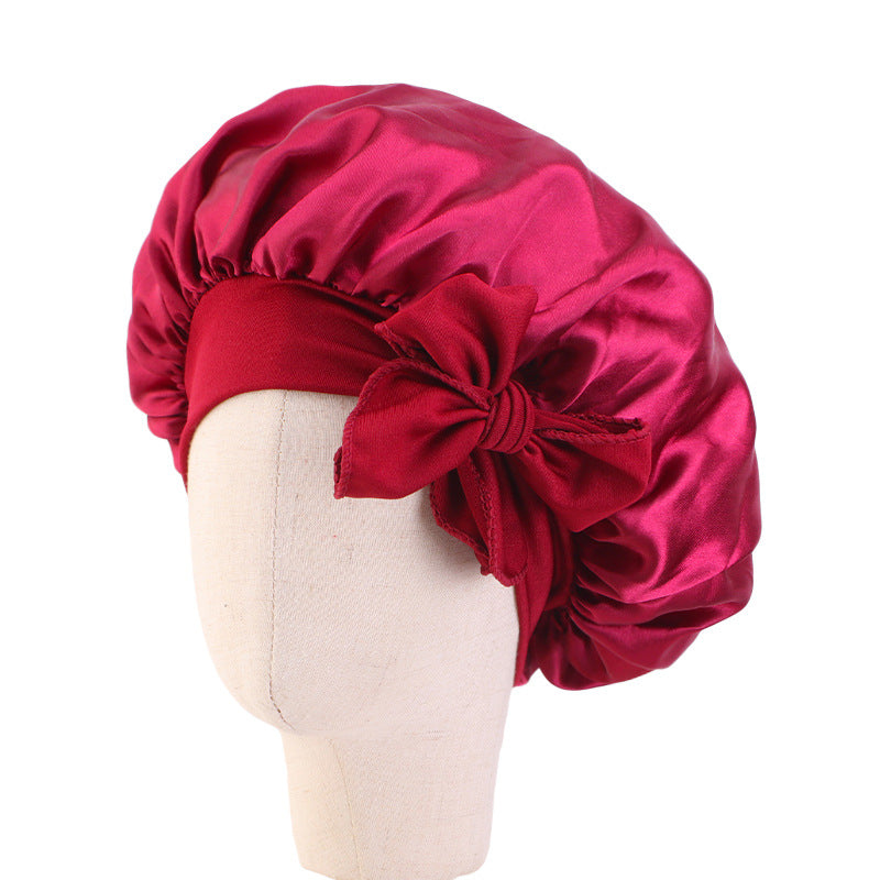 Children's Silk Ribbon Tam-o'-shanter Satin Nightcap Knotted Kids' Headwear