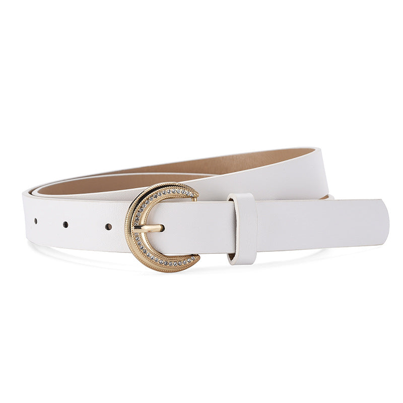 Women's Inlaid Gold Buckle Elegant Decoration Fashion Belts